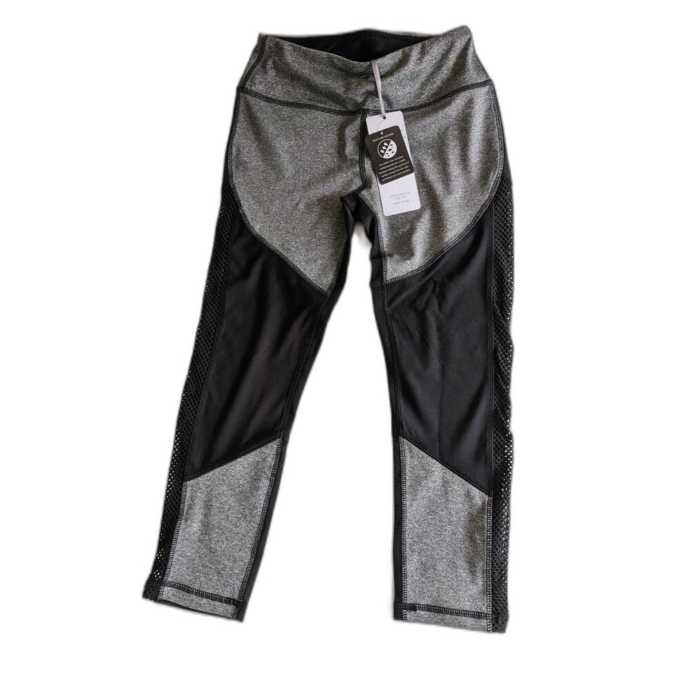 X by Gottex Women's Diamond Mesh Insert Legging, Black, X-Small XS Yoga Pants
